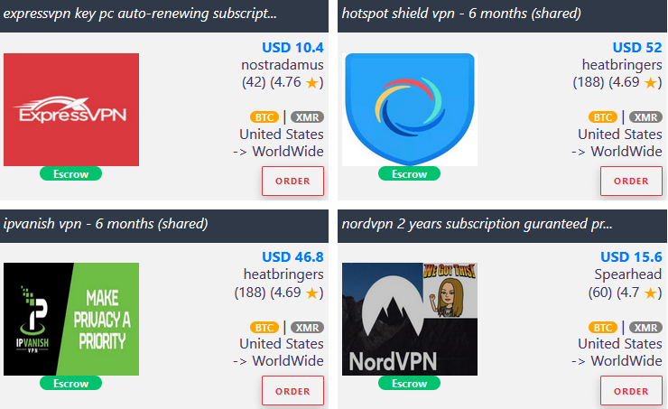 A concealed darknet storefront
